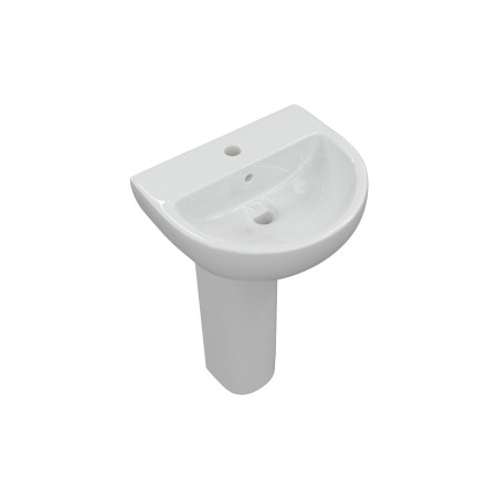 Terasso 450x400mm 1TH Basin & Full Pedestal | Basins | Bathr