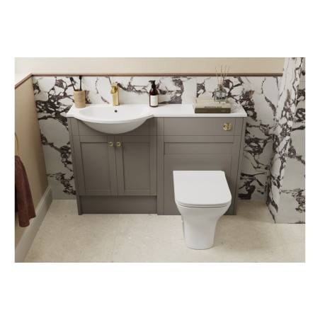 Anibel 1236mm Slim Basin & WC Unit Pack - Matt Stone (Oak Ca