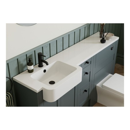Anibel 1536mm Slim Basin  WC & 1 Door Unit Pack - Matt Green