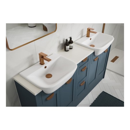 Anibel 600mm Slim WC Unit - Matt Arley Blue (Oak Cab) | WC U