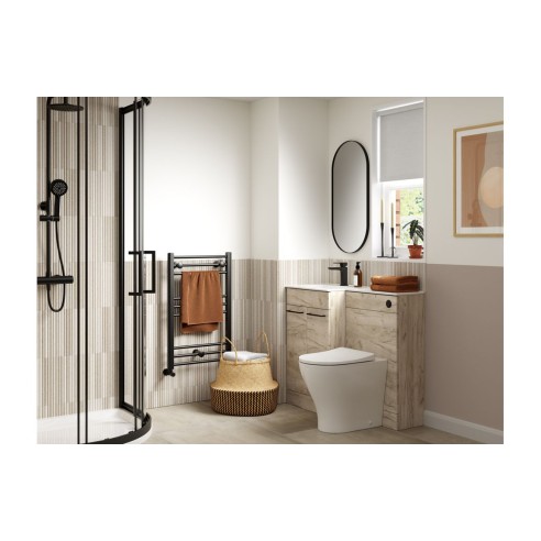 Vila Nova 900mm F/S L-Shape Pack & Basin (LH) - Oak | WC Uni