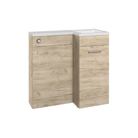 Vila Nova 900mm F/S L-Shape Pack & Basin (RH) - Oak | WC Uni