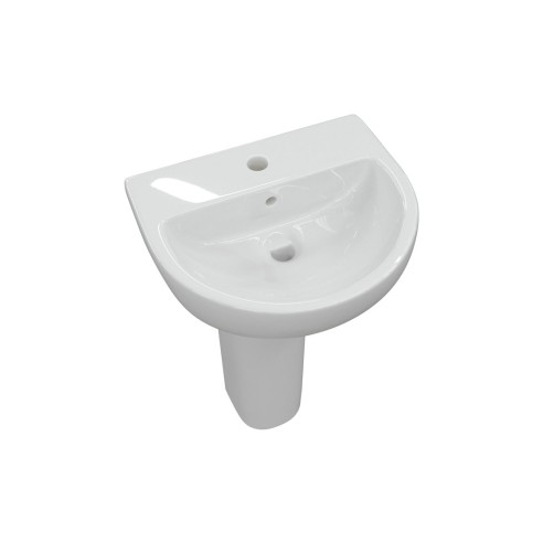 Terasso 550x400mm 1TH Basin & Full Pedestal | Basins | Bathr