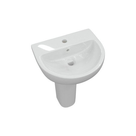 Terasso 550x400mm 1TH Basin & Full Pedestal | Basins | Bathr