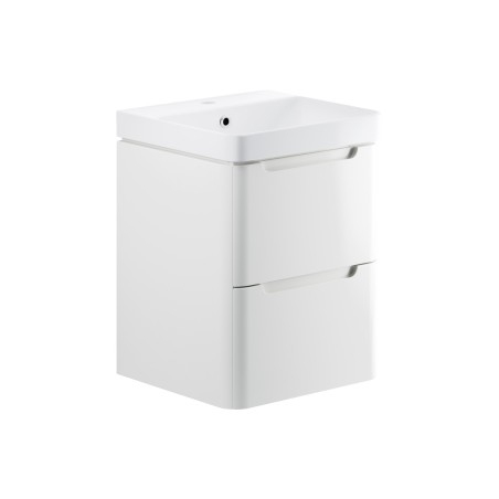 Lagos 500mm 2 Drawer Wall Hung Cloakroom Basin Unit - White