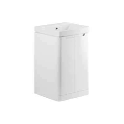 Lagos 500mm 2 Door Floor Standing Cloakroom Basin Unit - Whi