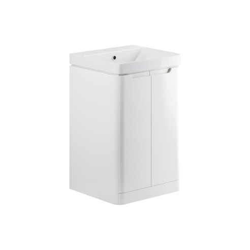 Lagos 500mm 2 Door Floor Standing Cloakroom Basin Unit - Whi