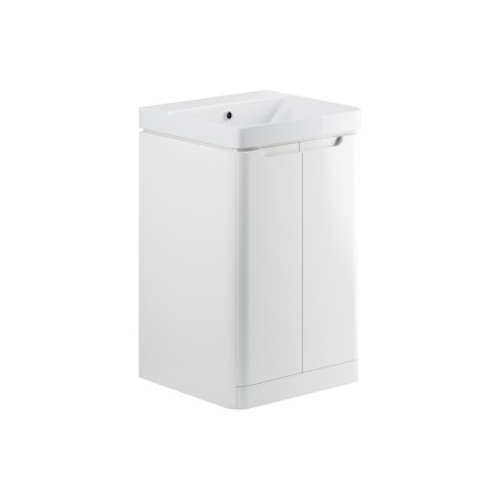Lagos 500mm 2 Door Floor Standing Cloakroom Basin Unit - Whi