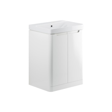 Lagos 605mm 2 Door Floor Standing Basin Unit - White Gloss |