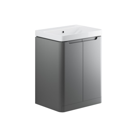 Lagos 605mm 2 Door Floor Standing Basin Unit - Matt Grey | V