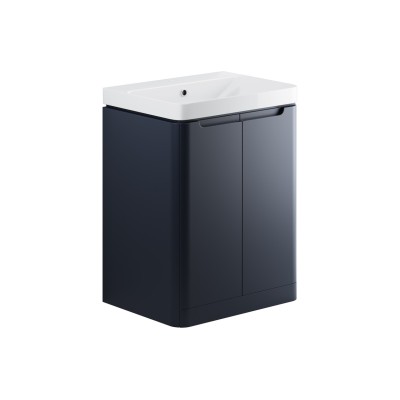 Lagos 605mm 2 Door Floor Standing Basin Unit - Matt Indigo |