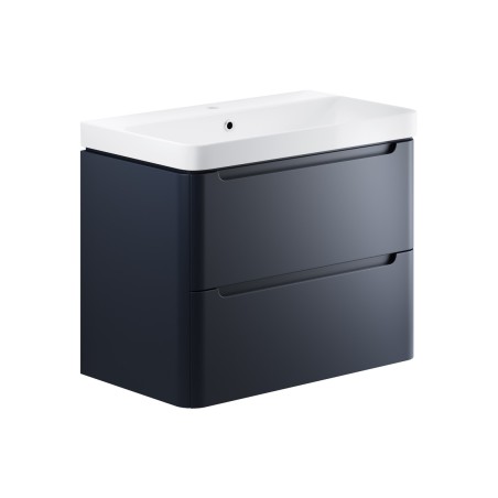 Lagos 805mm 2 Drawer Wall Hung Basin Unit - Matt Indigo | Va