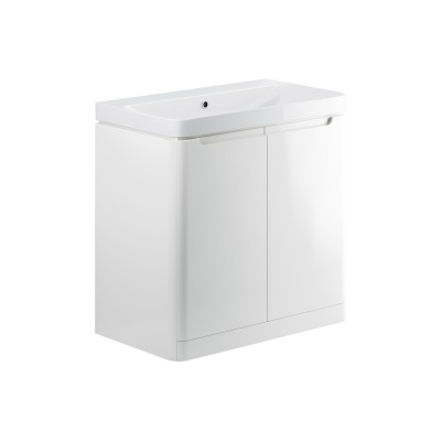 Lagos 805mm 2 Door Floor Standing Basin Unit - White Gloss |