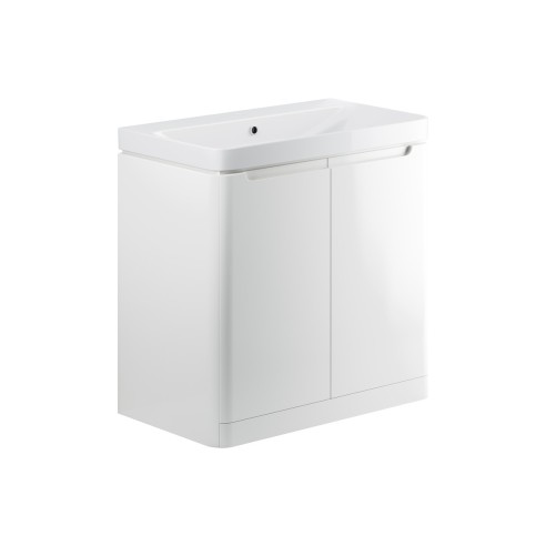 Lagos 805mm 2 Door Floor Standing Basin Unit - White Gloss |
