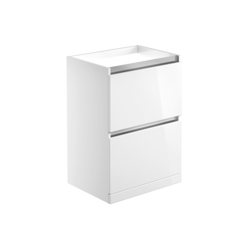 Coviha 600mm 2 Drawer Floor Standing Basin Unit (No Top) - W