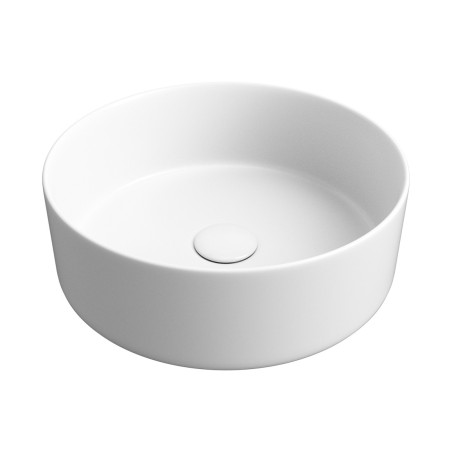 Luxo 355mm Ceramic Round Washbowl & Waste - Matt White | Bas