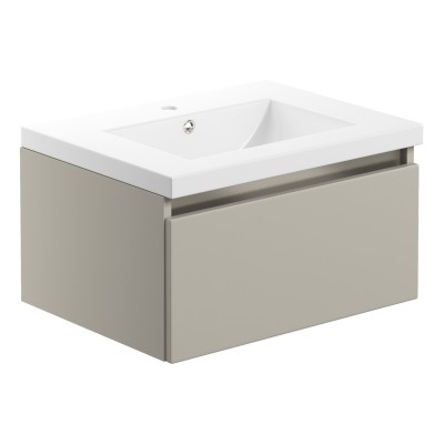Coviha 615mm 1 Drawer Wall Hung Basin Unit Inc. Basin - Matt