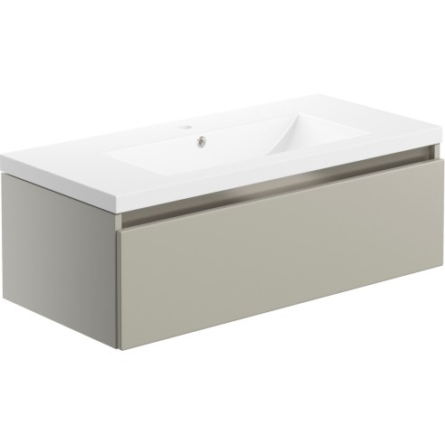 Coviha 815mm 1 Drawer Wall Hung Basin Unit Inc. Basin - Matt