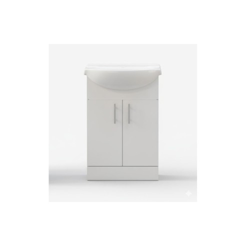 Tavira 560mm Basin Unit & Basin - White Gloss | Vanity Units