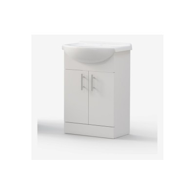 Tavira 655mm Basin Unit & Basin - White Gloss | Vanity Units 2
