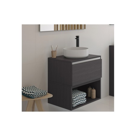 Luxo 355mm Ceramic Round Washbowl & Waste - Matt Black | Bas