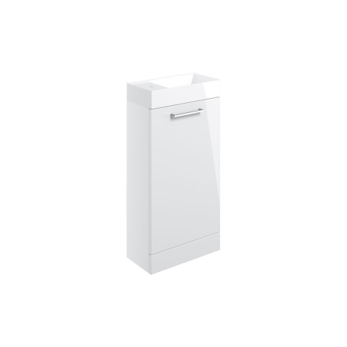 Valbom 410mm Floor Standing 1 Door Basin Unit & 1TH Basin -