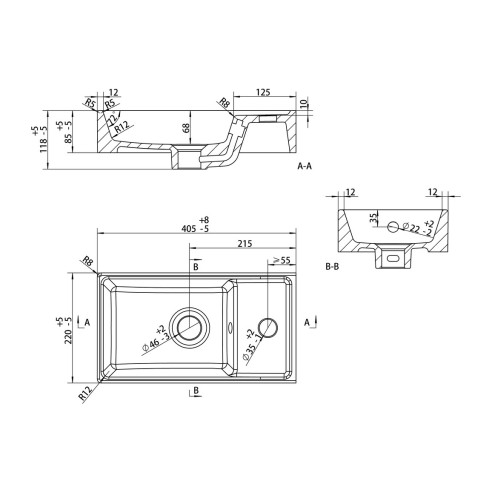 Valbom 410mm Floor Standing 1 Door Basin Unit & 1TH Basin -