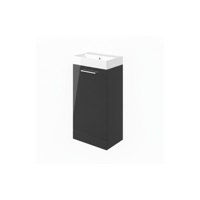 Valbom 410mm Floor Standing 1 Door Basin Unit & 1TH Basin -