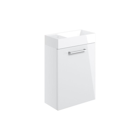 Valbom 410mm Wall Hung 1 Door Basin Unit & 1TH Basin - White