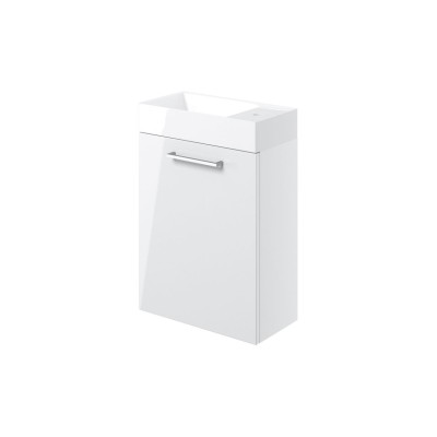 Valbom 410mm Wall Hung 1 Door Basin Unit & 1TH Basin - White 2