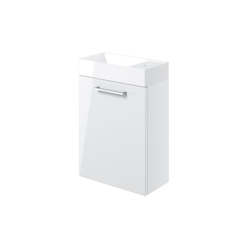 Valbom 410mm Wall Hung 1 Door Basin Unit & 1TH Basin - White