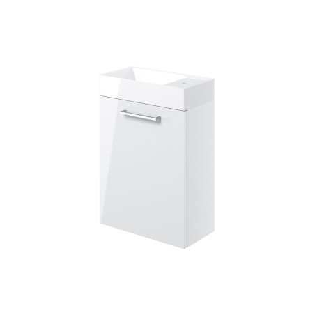 Valbom 410mm Wall Hung 1 Door Basin Unit & 1TH Basin - White