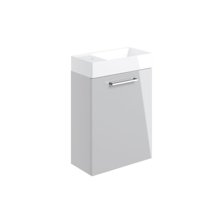 Valbom 410mm Wall Hung 1 Door Basin Unit & 1TH Basin - Grey