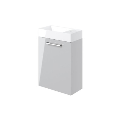Valbom 410mm Wall Hung 1 Door Basin Unit & 1TH Basin - Grey 2