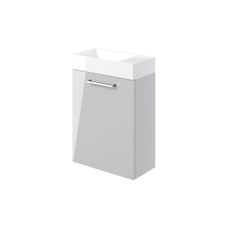 Valbom 410mm Wall Hung 1 Door Basin Unit & 1TH Basin - Grey
