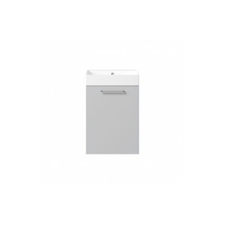 Valbom 410mm Wall Hung 1 Door Basin Unit & 1TH Basin - Grey