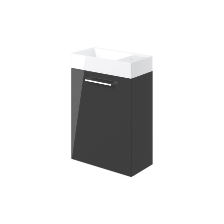 Valbom 410mm Wall Hung 1 Door Basin Unit & 1TH Basin - Anthr