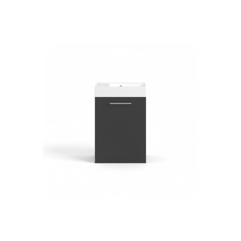 Valbom 410mm Wall Hung 1 Door Basin Unit & 1TH Basin - Anthr