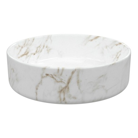 Luxo 355mm Ceramic Round Washbowl & Waste - Marble Effect |