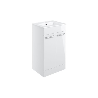 Valbom 510mm Floor Standing 2 Door Basin Unit & 1TH Thin Edg