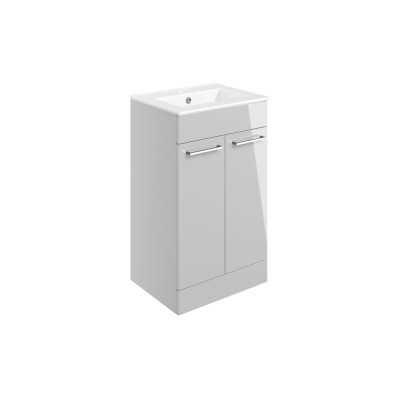 Valbom 510mm Floor Standing 2 Door Basin Unit & 1TH Thin Edg