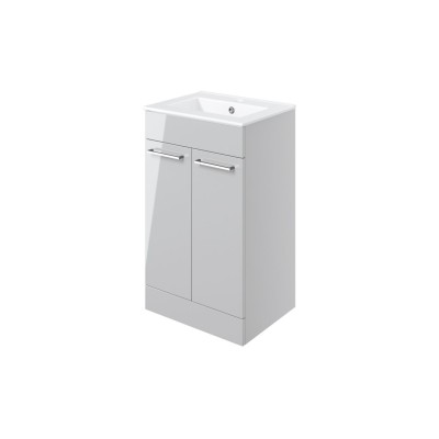 Valbom 510mm Floor Standing 2 Door Basin Unit & 1TH Thin Edg 2