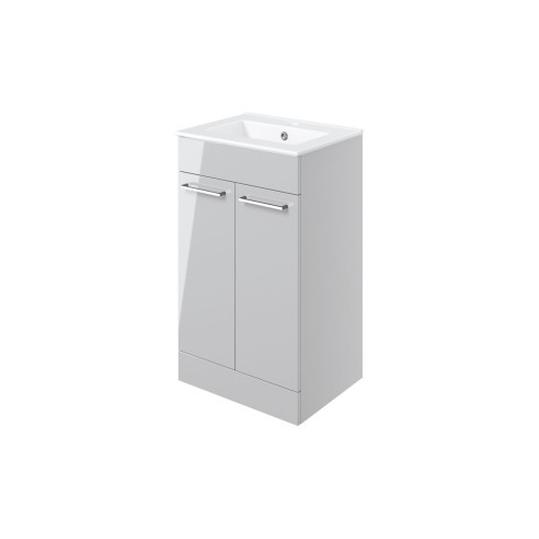 Valbom 510mm Floor Standing 2 Door Basin Unit & 1TH Thin Edg