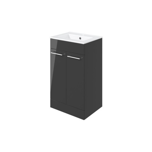Valbom 510mm Floor Standing 2 Door Basin Unit & 1TH Thin Edg