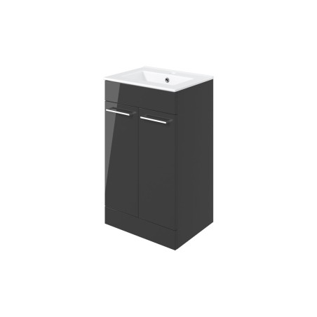 Valbom 510mm Floor Standing 2 Door Basin Unit & 1TH Thin Edg