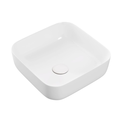 Luxo 400mm Ceramic Square Washbowl & Waste - Matt White | Ba
