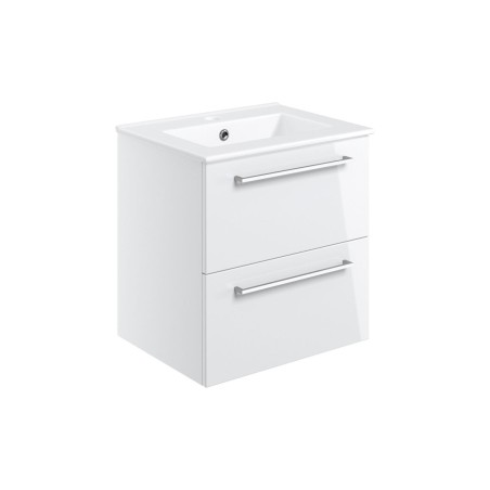 Valbom 510mm Wall Hung 2 Drawer Basin Unit & 1TH Thin Edge B