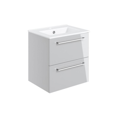 Valbom 510mm Wall Hung 2 Drawer Basin Unit & 1TH Thin Edge B