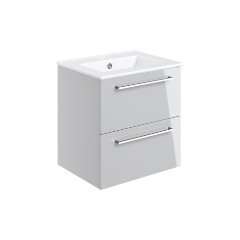 Valbom 510mm Wall Hung 2 Drawer Basin Unit & 1TH Thin Edge B