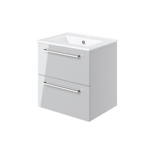 Valbom 510mm Wall Hung 2 Drawer Basin Unit & 1TH Thin Edge B